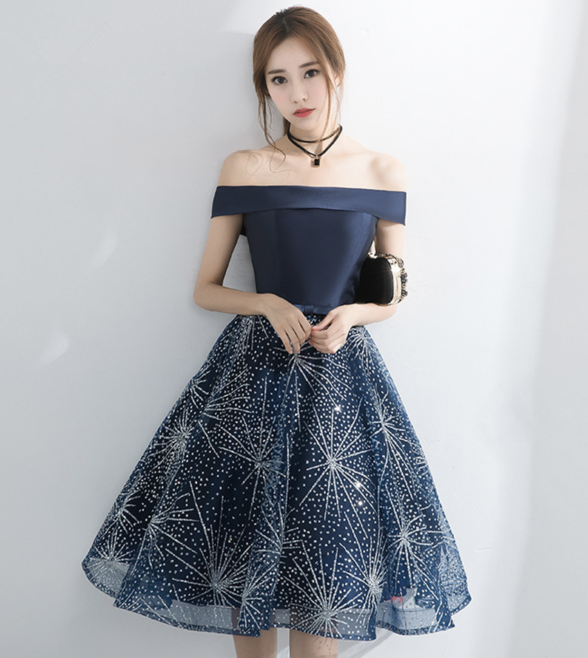 Cute Tulle Sequins Short Prom Dress Homecoming Dress