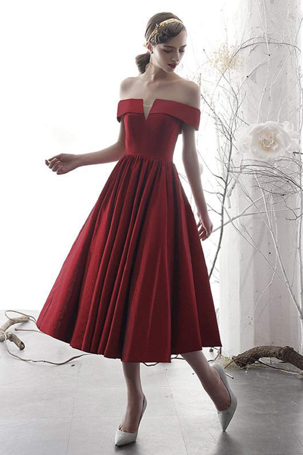 burgundy satin homecoming dress Burgundy Satin V-neck V-back Fashion For Teens Homecoming Dresses,BD01   DaintyBridal