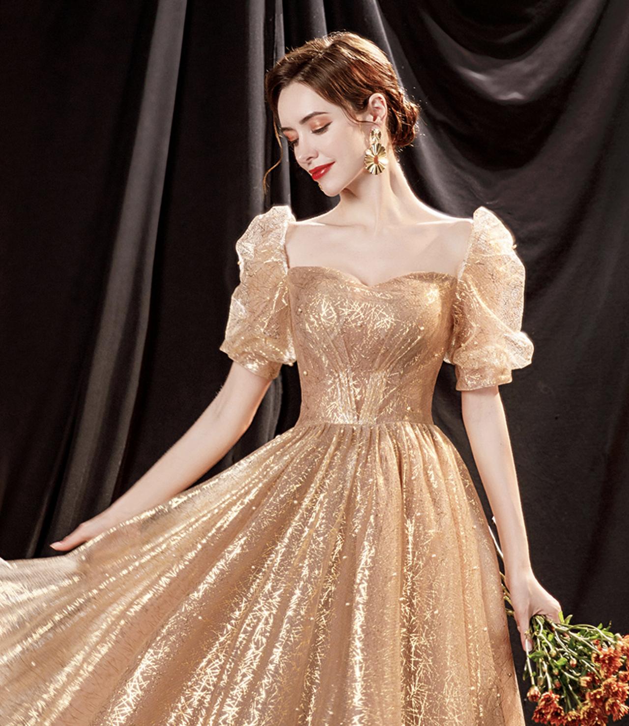 Gorgeous A-line Shiny Tulle Long Evening Dress, Formal Gown cc959