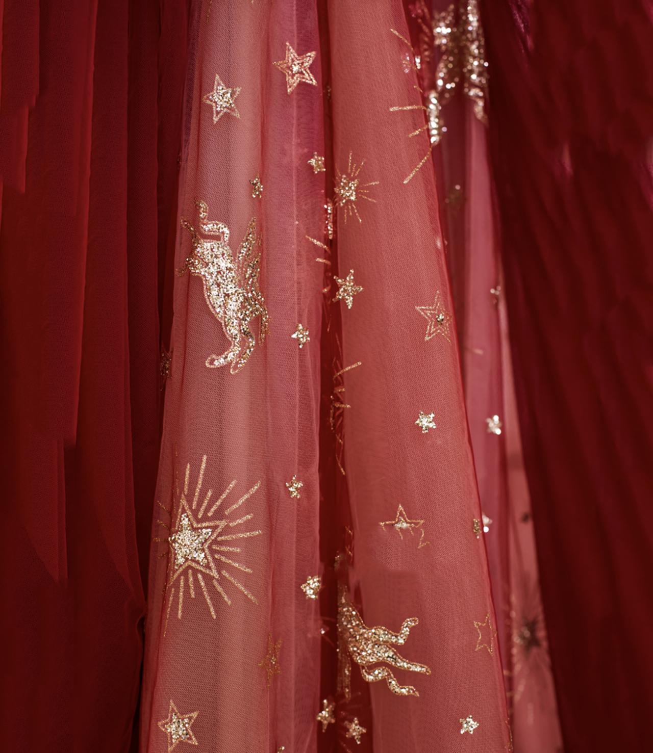 Red tulle lace long A line prom dress evening dress     cg22569 main image 1