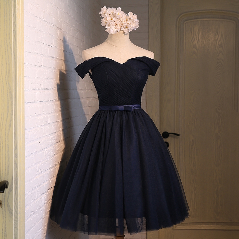 Blue Tulle Short Prom Dress Homecoming Dress