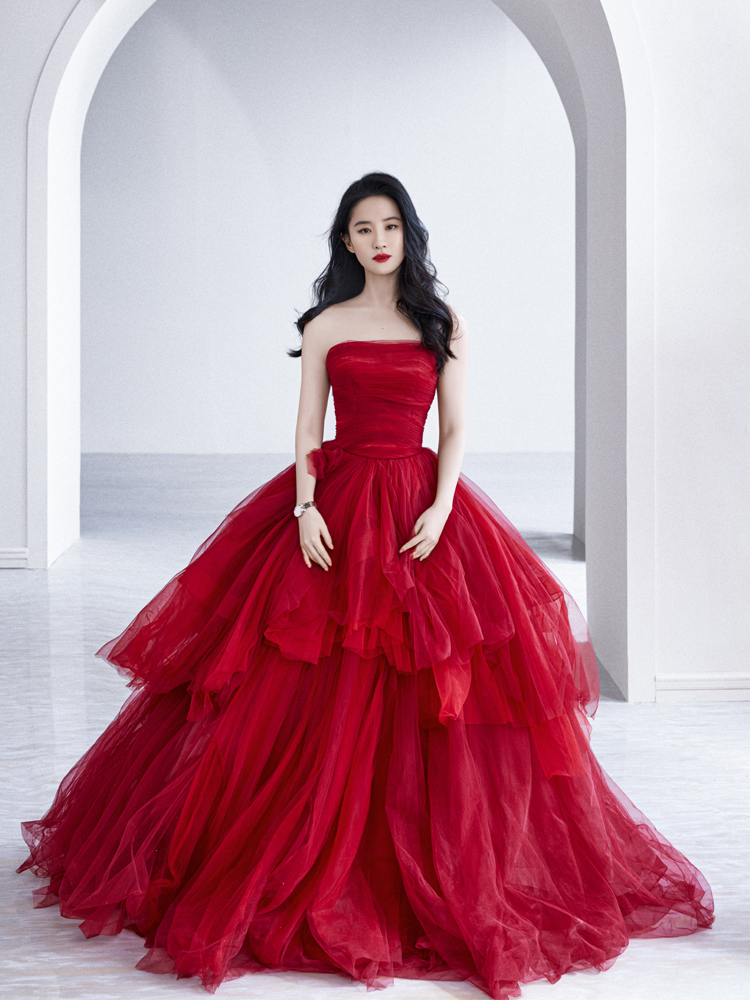 Red Tulle Long A Line Ball Gown Dress Red Evening Dress