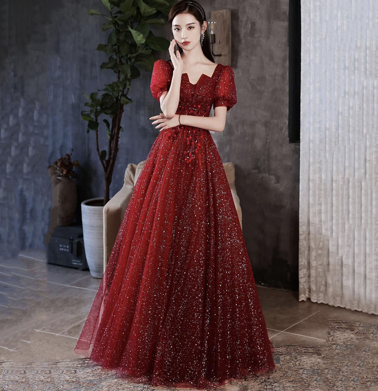 Sparkly A-Line Tulle Beading Long Prom Dress, New Style Shiny Evening Gown UQP0239