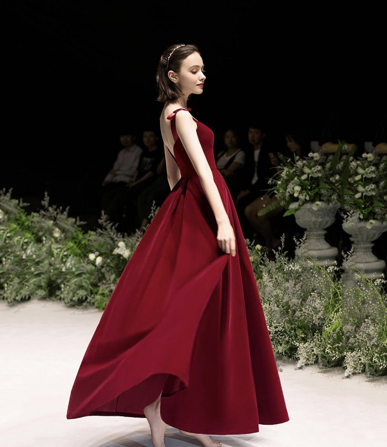 red velvet a line dress La Femme - 31939 - Scattered Lace Applique A-Line Gown main image 1