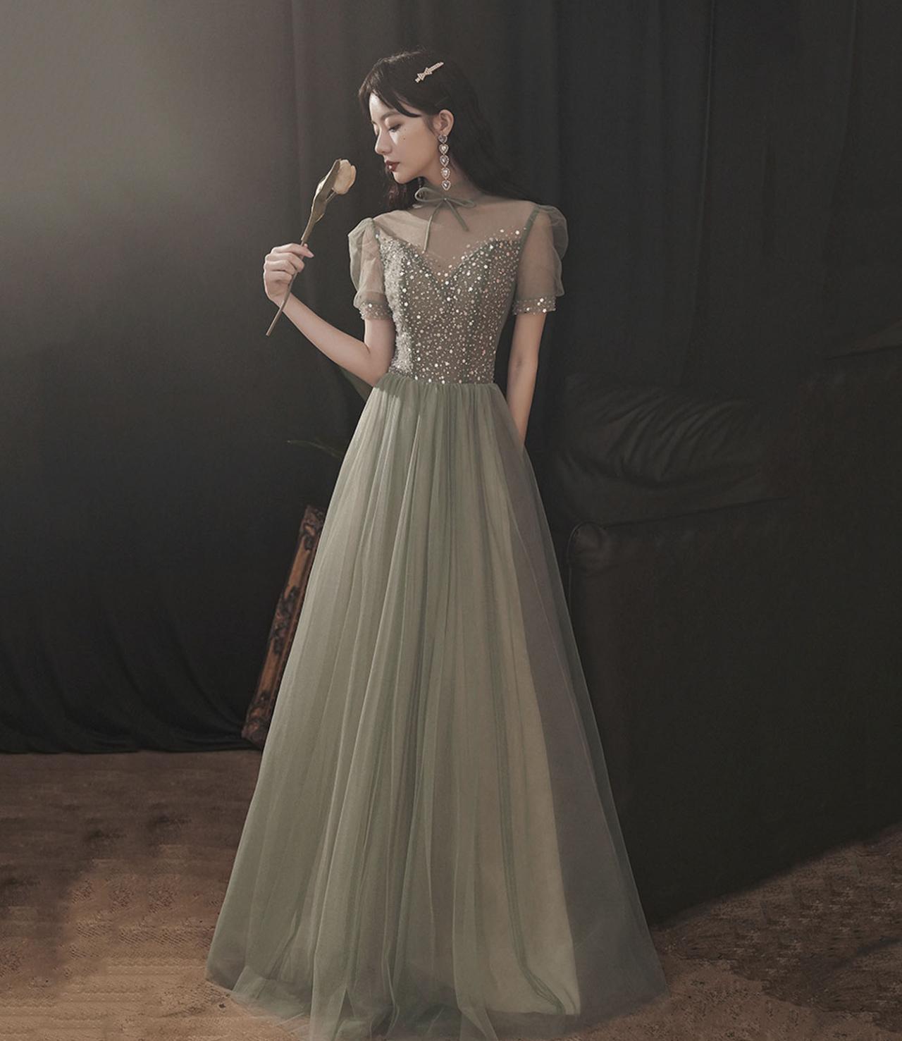 slim fit dress slacks Jewel Bead Lace-up Back Mesh Mermaid w/ Ruffle Slit Long Prom Dress GL –  smcfashion.com main image 1