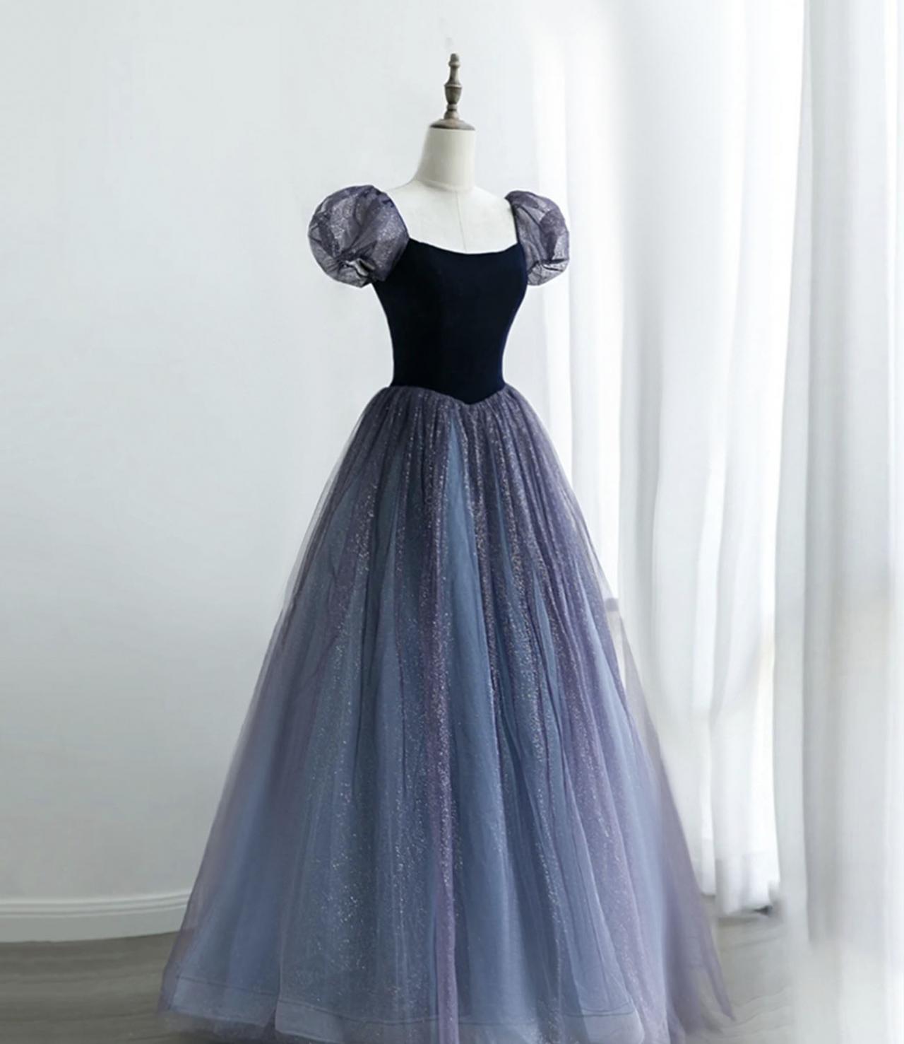 Cute Tulle Long A Line Prom Dress Evening Dress