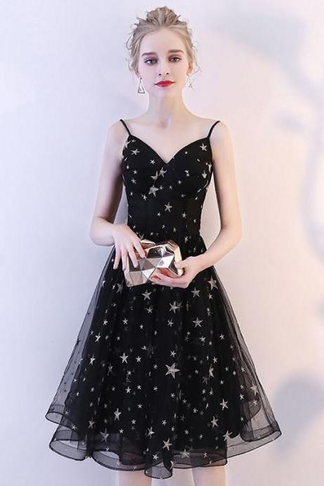 Black Tulle Short Prom Dress Evening Dress