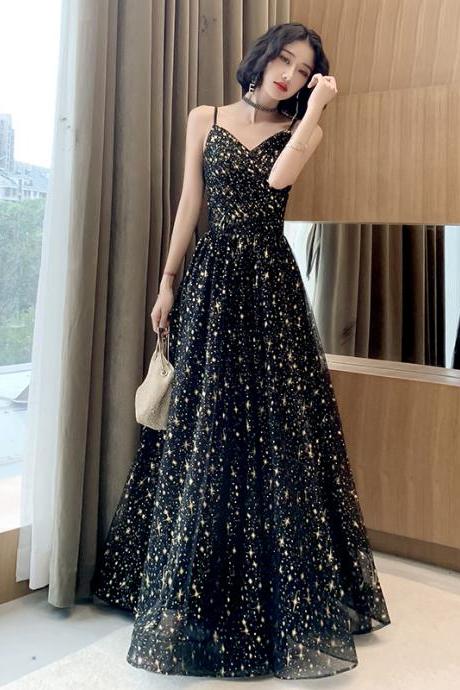 Cute Black Long Prom Dress Evening Dress