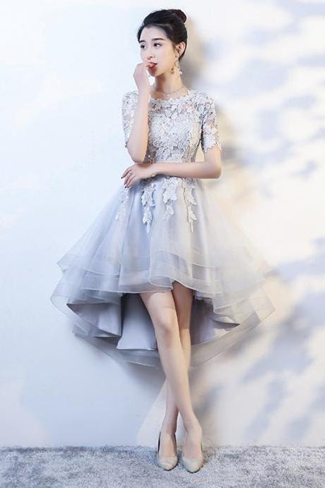 Cute Lace High Low Prom Dress Party Dress