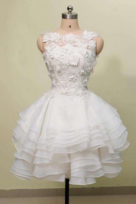 Cute lace tulle short prom dress homecoming dress