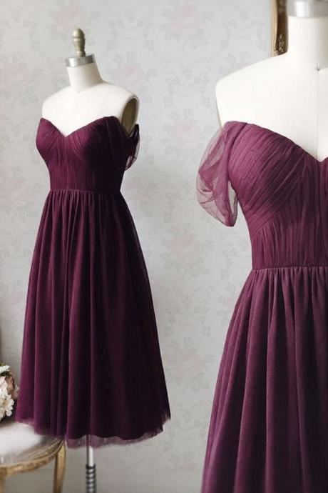 Purple Tulle Short Prom Dress Homecoming Dress