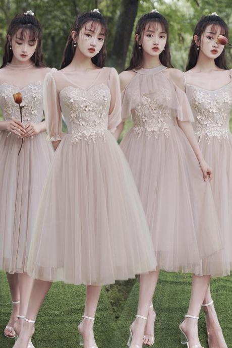 Cute lace short prom dress bridesmaid dress