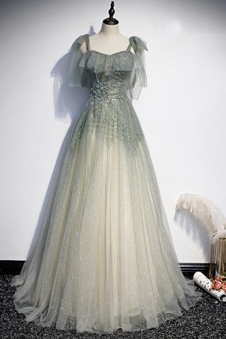 Elegant Tulle Long Prom Dress Evening Dress