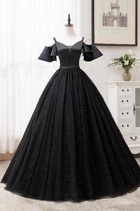 Black A Line Long Ball Gown Dress Formal Dress