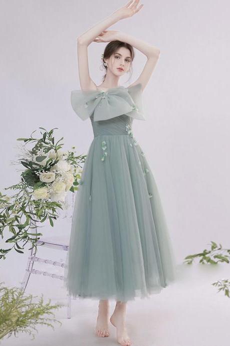 Cute Tulle Short Prom Dress Green Evening Dress
