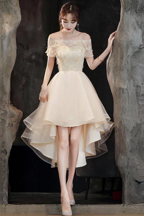 Cute Tulle High Low Prom Dress Homecoming Dress