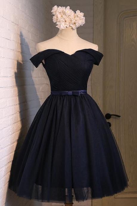 Blue Tulle Short Prom Dress Homecoming Dress