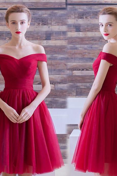 Red Tulle Short Prom Dress Party Dress