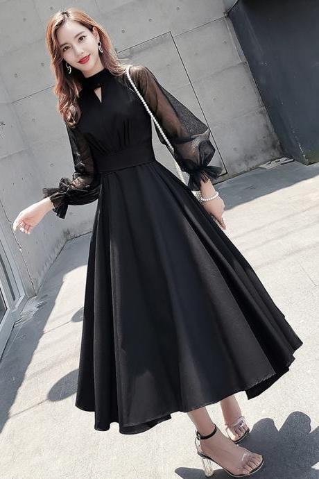 Black A Line Short Prom Dress Black Party Dress