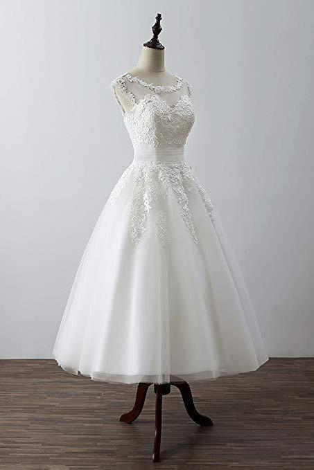 White Lace Short Prom Dress White Evening Dress