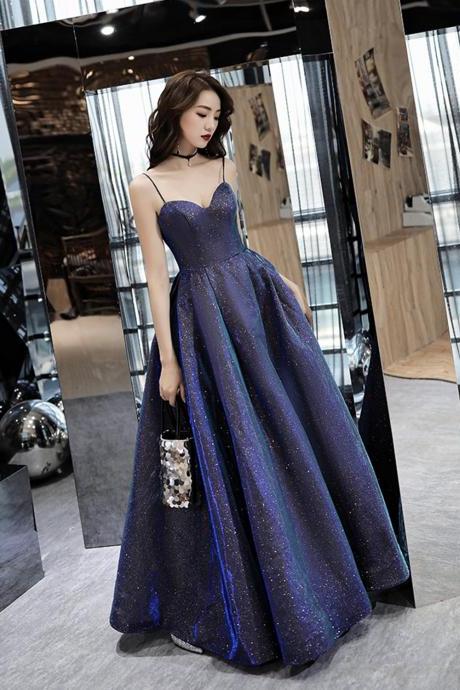 Stylish Satin Long Prom Dress A Line Evening Gown