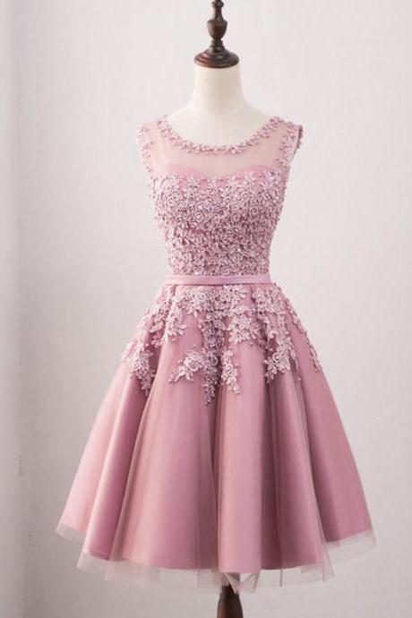 Cute tulle lace short prom dress homecoming dress