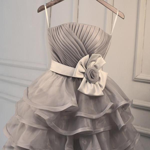 Cute Short Gradient Tulle Straps Homecoming Dress, Short Prom Dressess