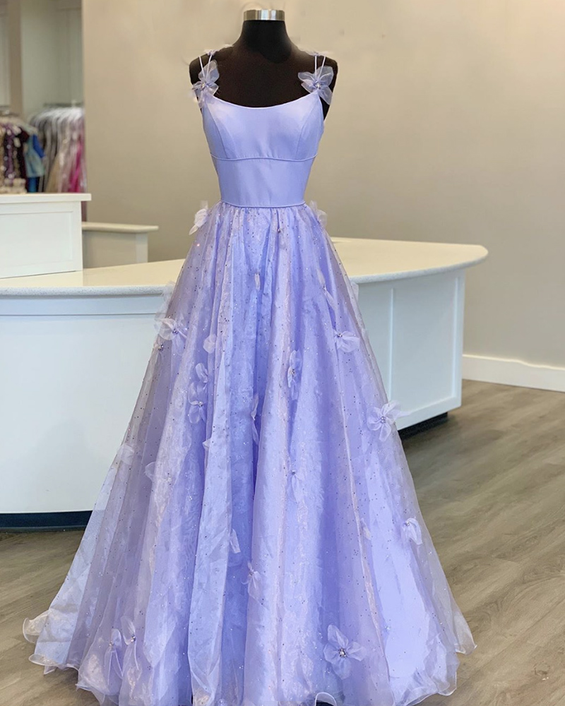 Purple Tulle Long Prom Dress Evening Dress on Luulla