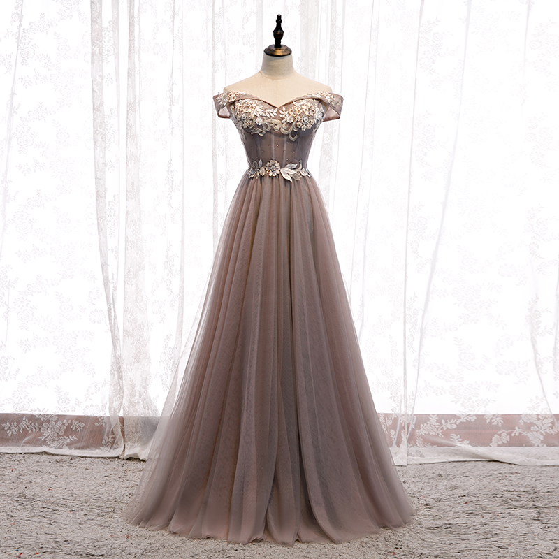 Elegant Tulle Lace Long Prom Dress Evening Dress on Luulla