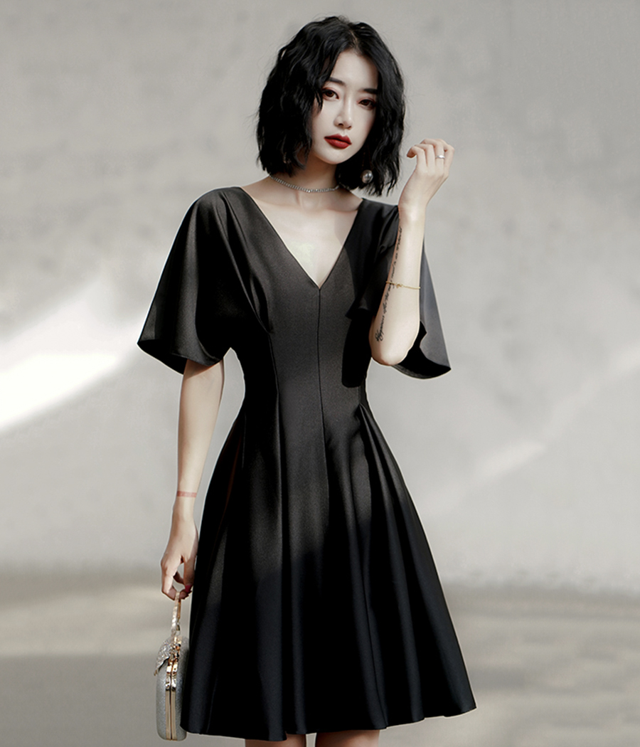 slim black dress Fit Mini with Adjustable Straps Black Finley Flutter Sleeve Color:Sky Blue Tartan Clothing