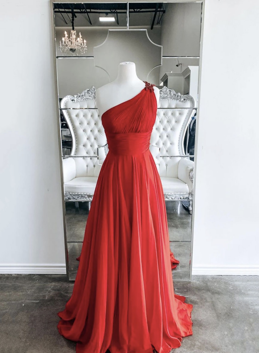 OKdress Chiffon Long Red Formal Prom Dress