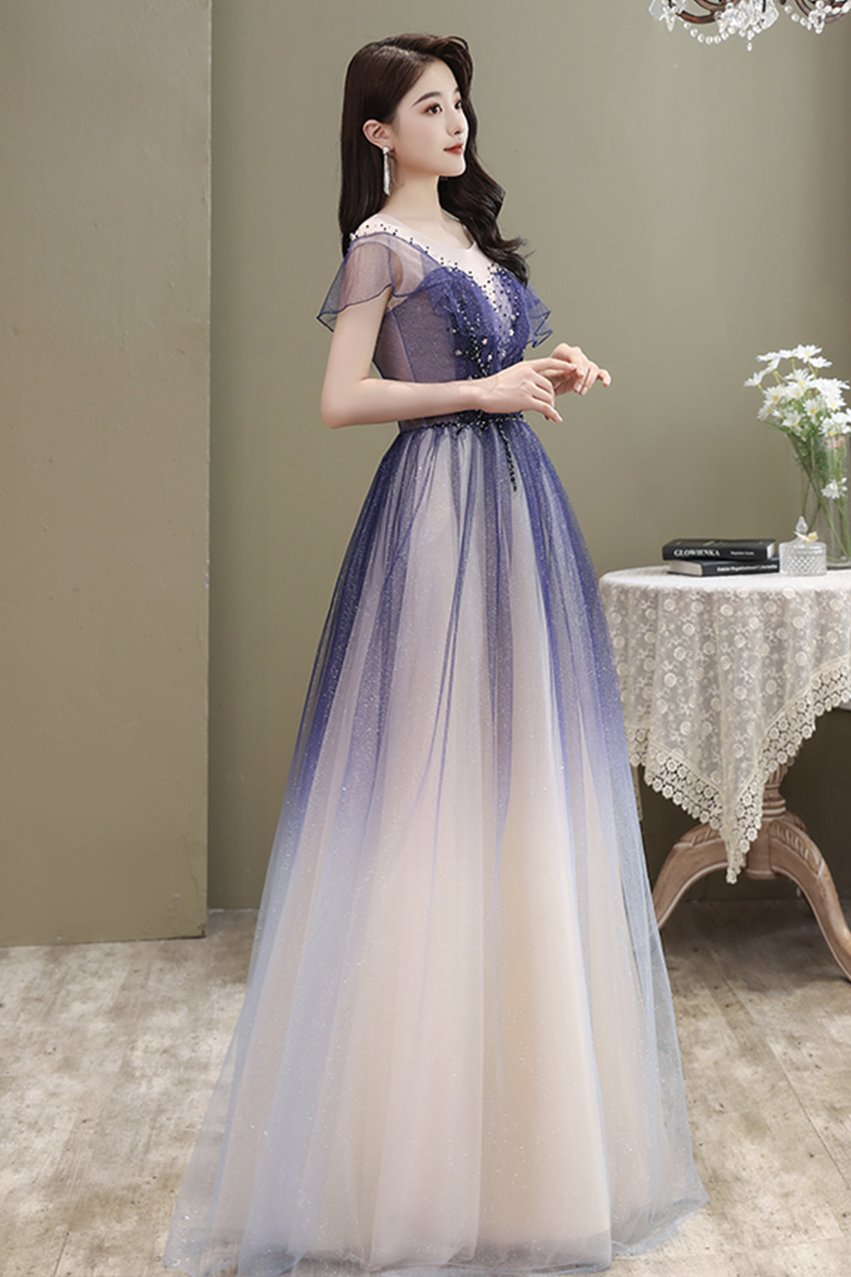 Cute Tulle Long A Line Prom Dress Cute Evening Dress on Luulla