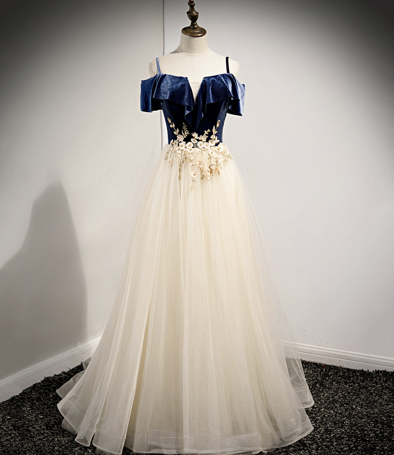 Cute lace long A line prom dress evening dress C860 main image 0
