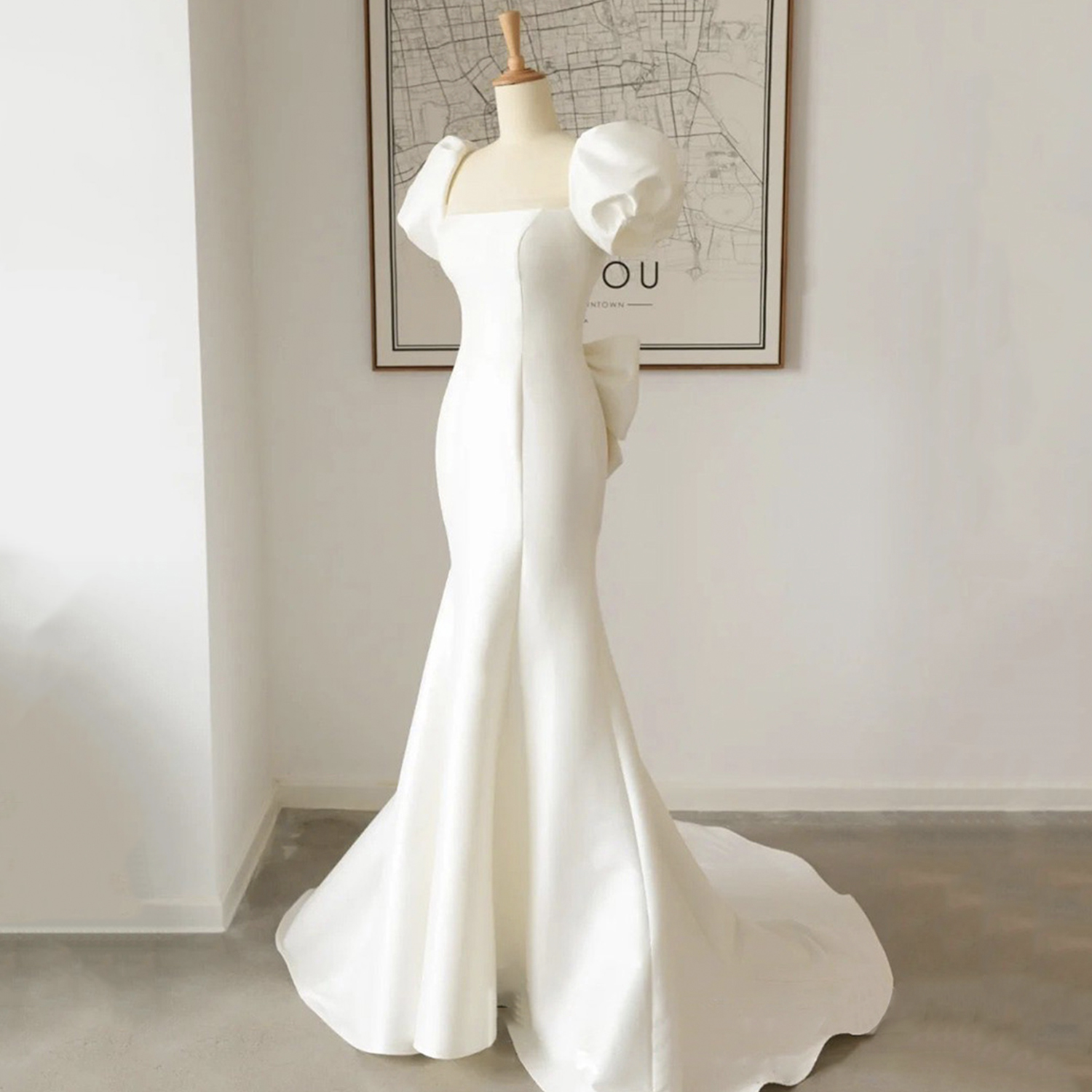 Mermaid Satin Long Prom Dress White Evening Dress on Luulla