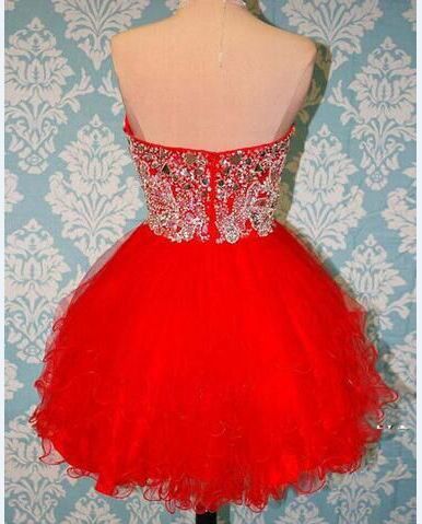 Cute Red Homecoming Dress,sweetheart Tulle Short Prom Dress,mini ...
